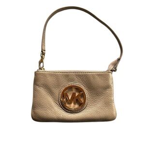 Michael Kors Tan Fulton Leather Wristlet Wallet